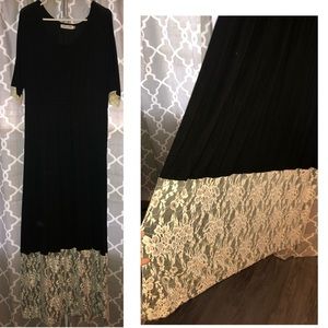 Black maxi dress with lace